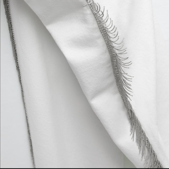 ZARA BNWT Premium 90's Full Length Embellished Jeans - Picture 4 of 5